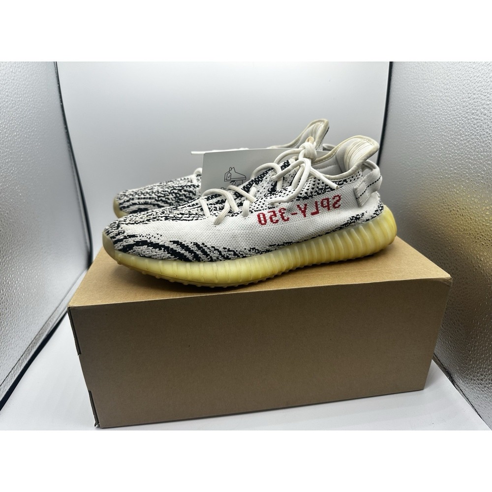 Adidas Yeezy Boost 350 V2 Zebra Mens 9.5‎ White Black Red CP9366 With Box GOAT